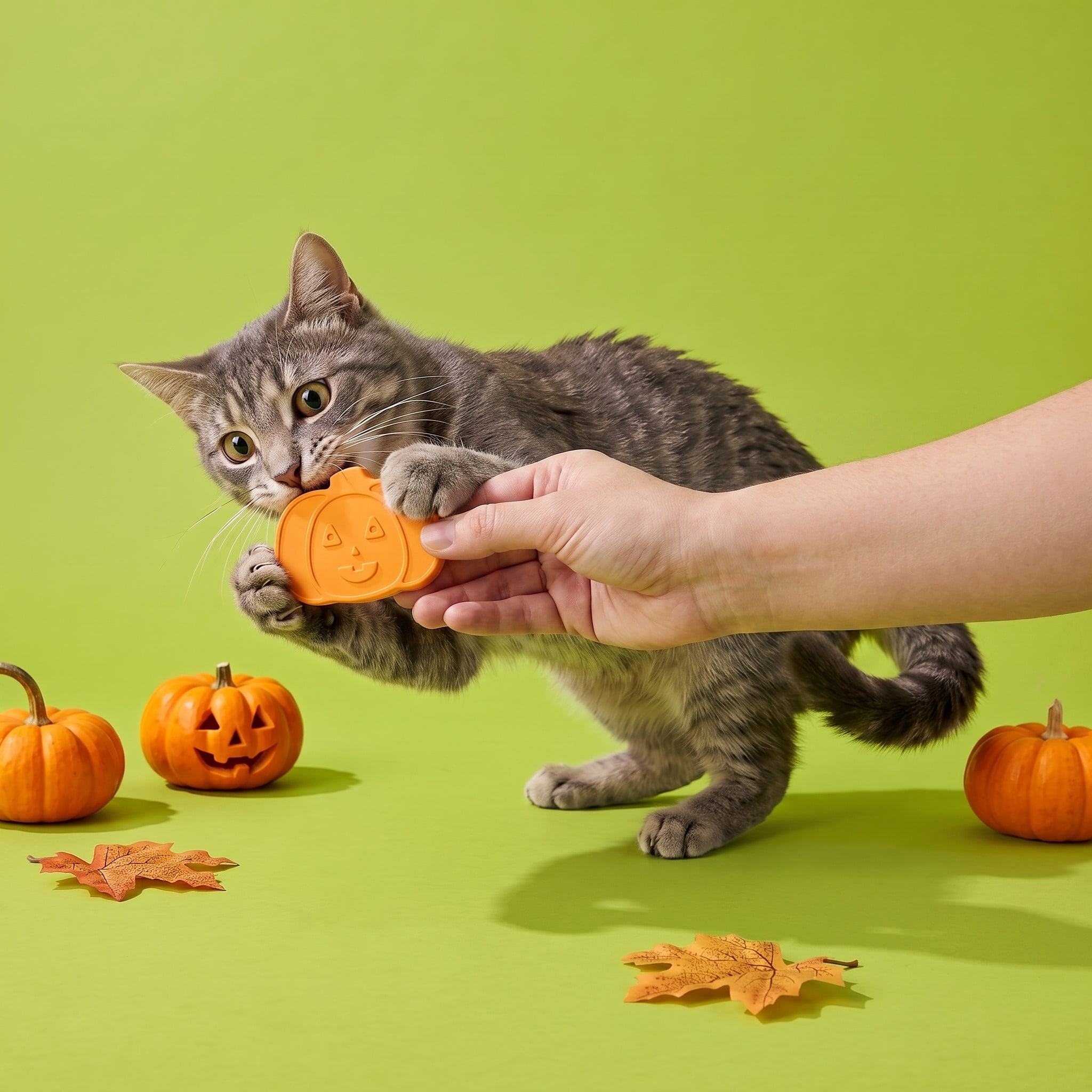 Vibrant Life Halloween Catnip Dispenser Toy, Pumpkin, Orange