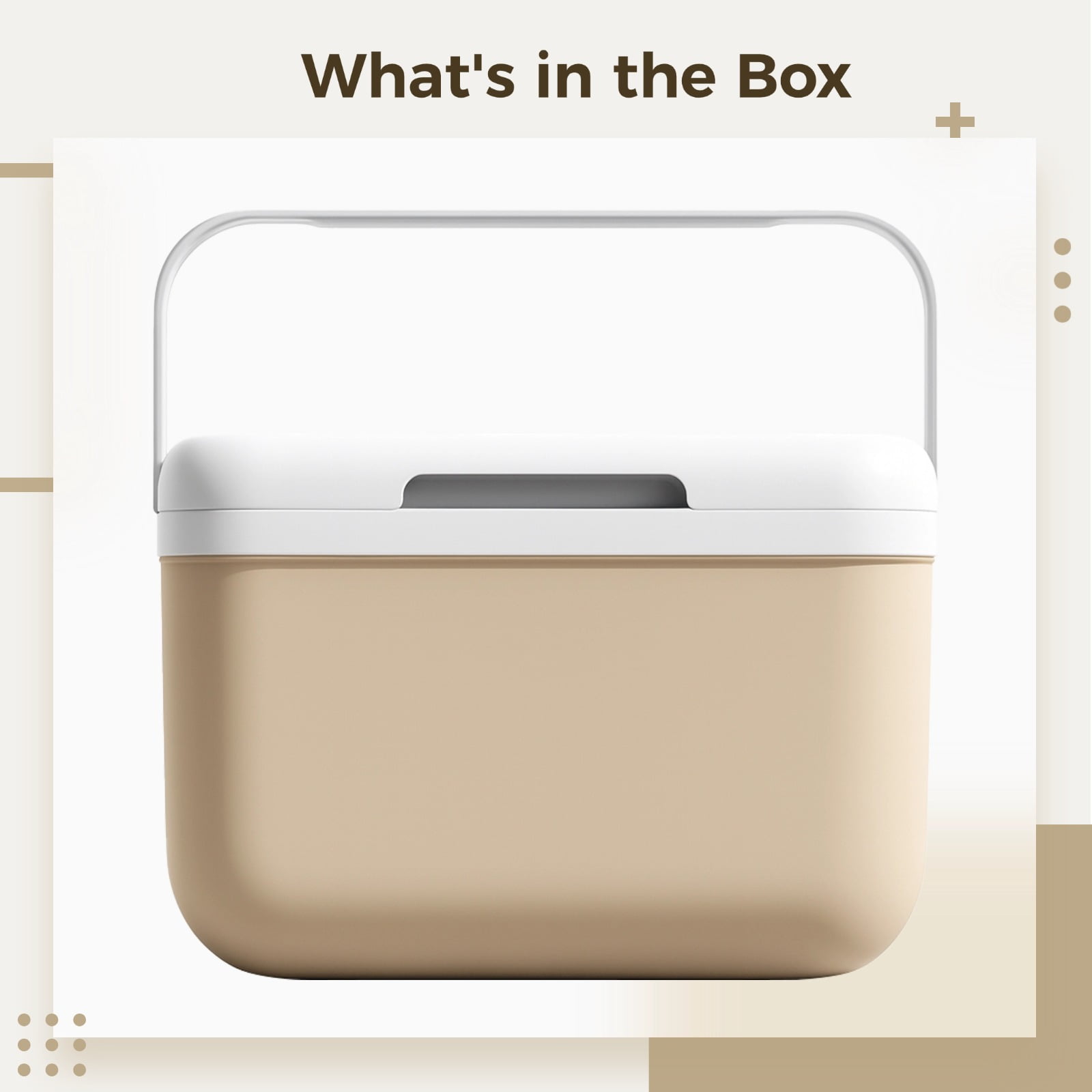 5L Insulated Box, Portable Car Commercial Refrigerator with 5 Ice Packs, Mini Compact Design, Lightweight Picnic Ice Chest for Outdoor Camping, BBQ, Beige