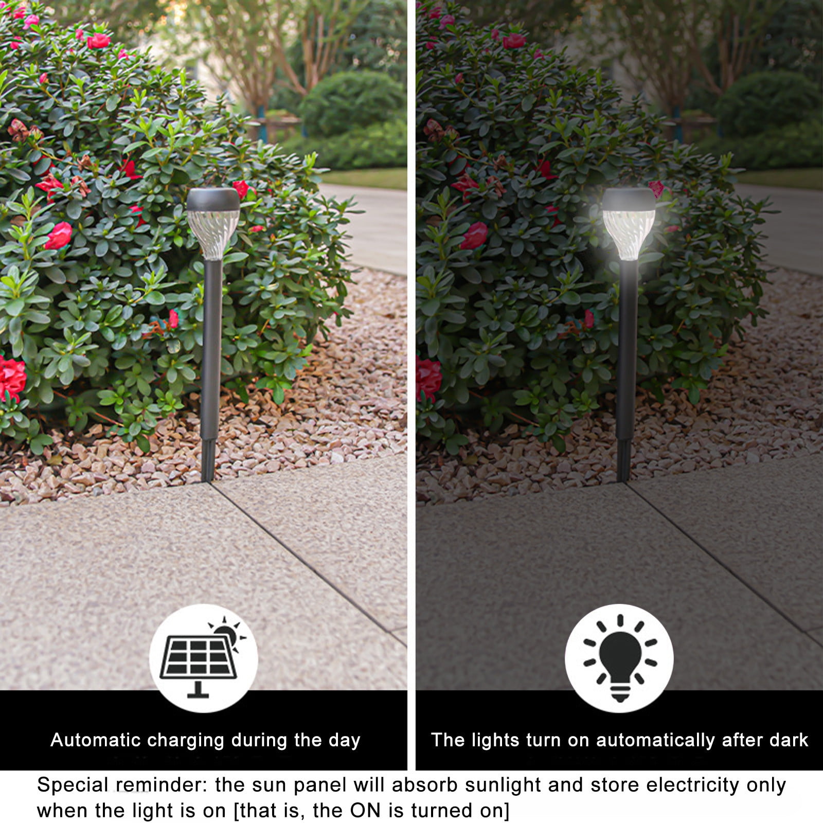 Solar Pathway Lights 10PCS Solar Lights Outdoor Waterproof Cold White LED Stake Outside Lights,For Garden Patio Yard Landscape Lawn Driveway Walkway Path