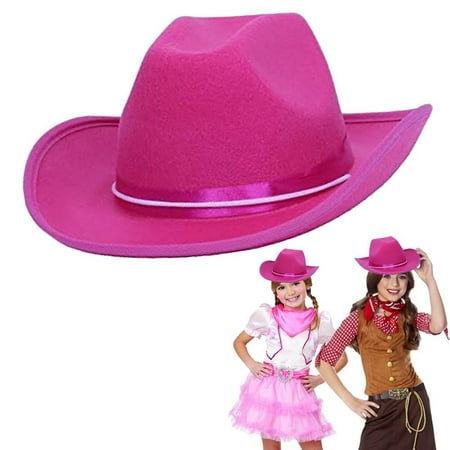 dazzling toys Cowgirl Pink Hat Child Country Pink Felt Costume Hat