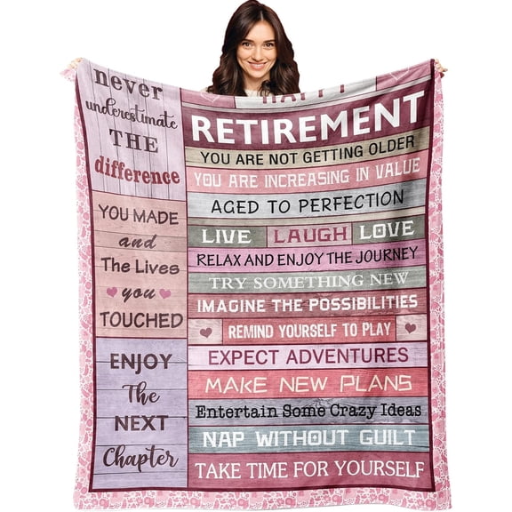 Retirement Gifts for Women/Men 2024 Blanket 60x50in, Retirement Gifts for Women 2024 Coworker, Retirement Gifts, Teacher Retirement Gifts for Women, Best/Cool Retirement Gifts Throws