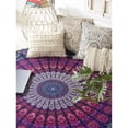 thumbnail image 5 of Round tapestry Indian Mandala Neavy Blue Roundie Beach Throw Tapestry wall hanging Hippy Boho Gypsy Cotton Tablecloth Yoga Sheet 60", 5 of 8