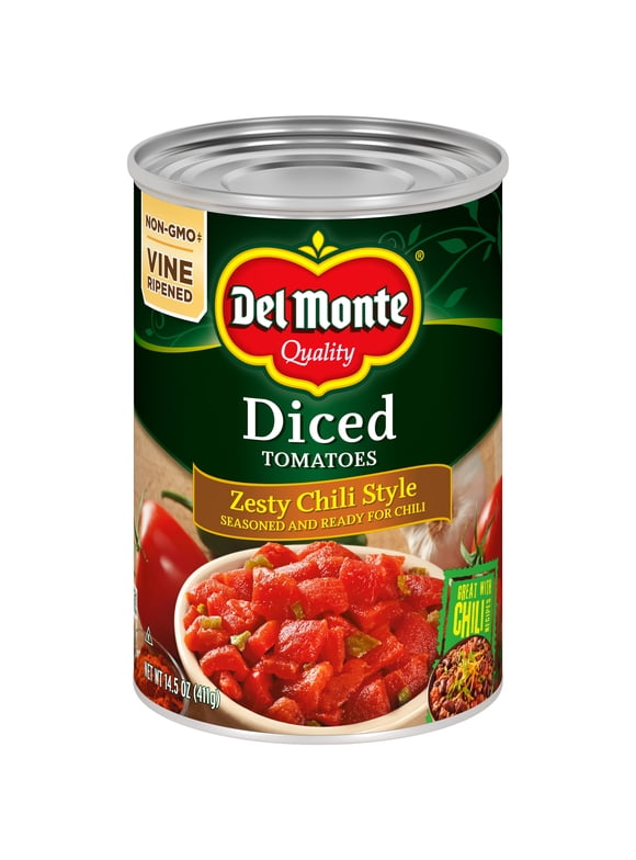 Del Monte Diced Tomatoes Zesty Chili, 14.5 oz Can