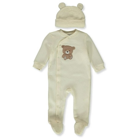 

Quiltex Baby Boys 2-Piece Thermal Coveralls Set Outfit - cream 3 - 6 months (Newborn)