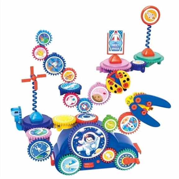 STEM Gears Toys, Creative Learning Building Blocks, 18Pcs Educational Construction Toy Set, Electric & Manual Dual Mode, Versatile Gear Playset Gift for Boys & Girls