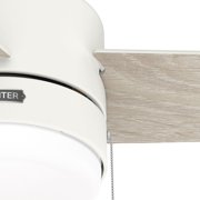 Hunter 52 inch Indoor Ceiling Fan with LED Light - White Modern Ceiling Fan with Pull Chain, For Bedroom or Living Room, Low Profile Mount, No Remote, 3 Blades - Brunner 51972, Matte White