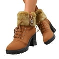 thumbnail image 6 of Women's Ankle Boots Casual Heel Platform Winter Warm Lined Mid Calf Booties Comfortable Footwear, 6 of 9