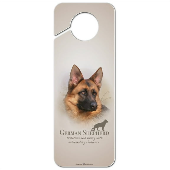 German Shepherd Dog Breed Plastic Door Knob Hanger Sign