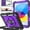 Purple, variant on AVAWO 360° Rotating Case for iPad (A16) 11th Generation 11 Inch 2025 & iPad 10th Generation 10.9" 2022, Shockproof Rugged Protective Cover with Shoulder Strap/Hand Strap, Black