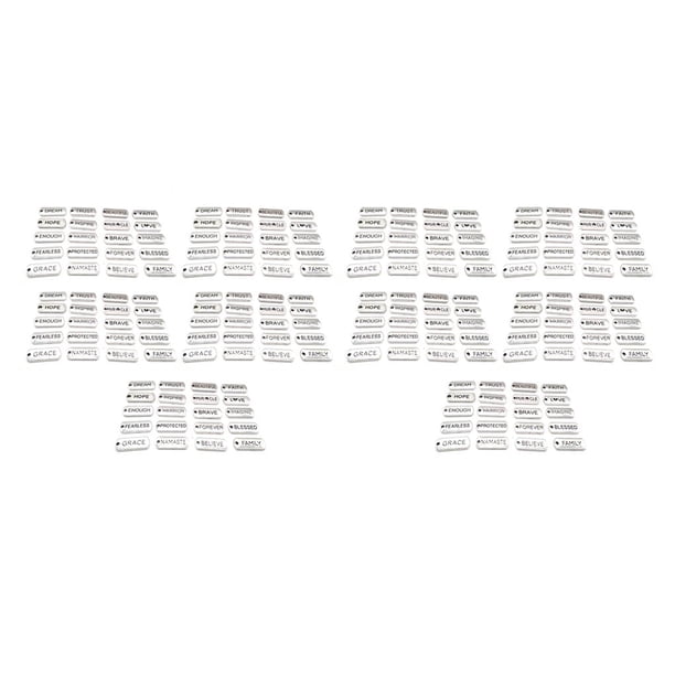 Minnieouse Dijes de llavero DIY Charm Decor Accesorio de joyería Palabras inspiradoras Colgante de aleación pequeña para artesanías Plata 100 piezas Plata 100 Stück 2piezas Minnieouse CBP351639