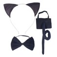 thumbnail image 2 of Conjunto de orejas de gato, pajarita y cola para niños, aro para el pelo, disfraz de animal ligero, disfraz de fiesta de Halloween para niños y niñas sin vestido Fernando Disfraz Pajarita Cola, 2 of 8