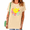 1-Apricot, variant on Women's Blue Retro Groovy Colorful Daisy Floral Smiley Face Graphic Short Sleeve T-Shirts Tops