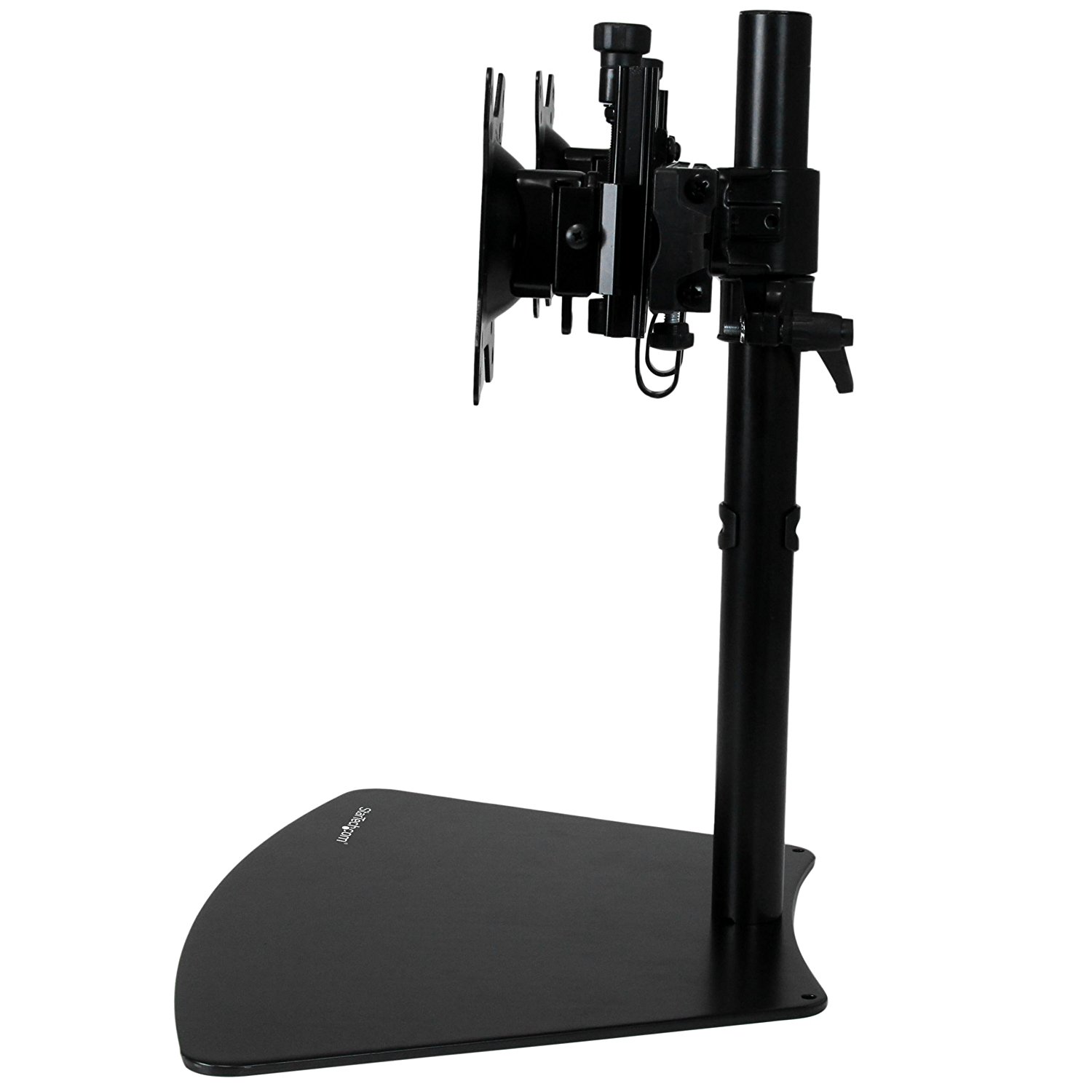 StarTech.com Dual Monitor Stand - Horizontal - For up to 24" VESA Monitors - Black - Adjustable Computer Monitor Stand - Steel & Aluminum