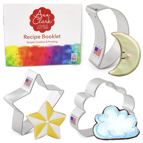 Ann Clark Twinkle Little Star Cookie Cutter Set, 3-Piece, Made in USA