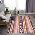 thumbnail image 2 of DouZhe Retro Aboriginal Tribe Style Pink Pattern Area Rugs Non-Slip Machine Washable Floor Mat, Modern Style Carpet Doormat, 63x48 inches, 2 of 6