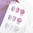 thumbnail image 3 of Gellen Gel Nail Polish, 6×8ml Natural 4 Effects Cat Eye & Blooming & Shimmer & Nude Gel Polish Set with Magnet, Soak off Nail Gel Kit At Home Salon Use, Plum White Series, 3 of 9