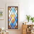 thumbnail image 3 of Geometric Pattern Colorful Window Stickers, PVC Waterproof and Dustproof UV blackout Glass Window Stickers,Static Cling Window Film Non-Adhesive Removable for Home Living Room Window Decals, 3 of 6