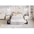 thumbnail image 4 of Bed Frame with Storage Headboard, Kids Bed Frame with 2 Drawers, Velvet Upholstered Platform Bed Frame with Lights, No Box Spring Needed, Easy Assembly, 4 of 12