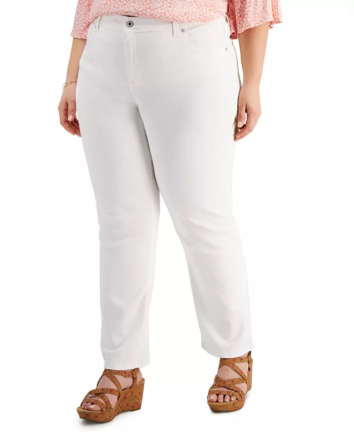 High Rise Tummy Control Jeans White 