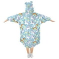 thumbnail image 2 of Wearable Blanket Hoodie for Kids Rainbow White Unicorn Flower Flannel Hooded Blanket with Pockets and Sleeves Suitable for Boys and Girls, 2 of 7