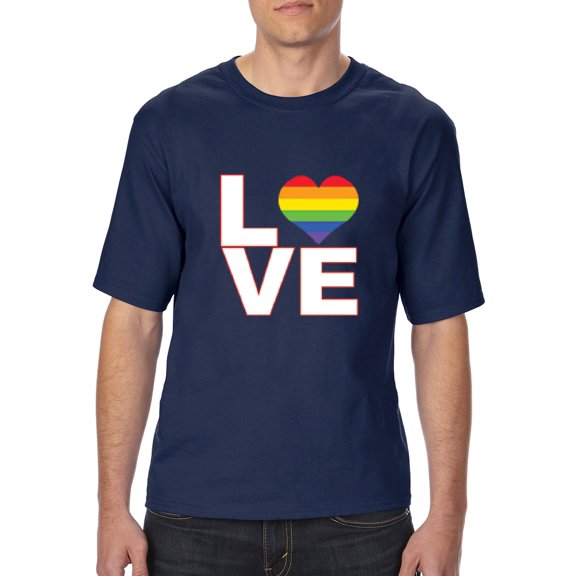 Artix - Big Men's T-Shirt, up to Tall Size 3XLT - Love Rainbow