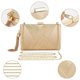 thumbnail image 4 of Bolso de satén plisado para decoración de boda, baile, corbata negra, bolso formal para evento, 4 of 5