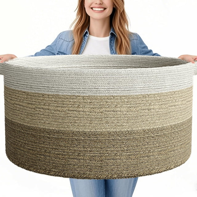 Cuerda de algodón tejida Basket GOPAS 125L, 63 cm x 41 cm, tamaño gigante