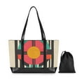 thumbnail image 7 of FORMRS Canvas Laptop Tote Bag for Women with 15.6" Computer Compartments Shoulder Handbag, Geometric Circle, 7 of 7