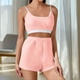 thumbnail image 2 of Miluxas Women's Fashion Sleepwear with Chest Mat Loose Elastic Strap Winter Home Clothes Set Pink L(L), 2 of 8
