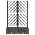 thumbnail image 2 of vidaXL Garden Planter with Trellis Brown 80x40x121.5 cm PP, 2 of 5