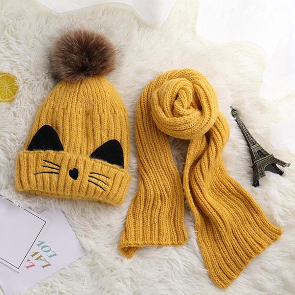 Lovely Infant Toddler Winter Hat Bufanda para Bebé - Amarillo Yotijar sombreros de invierno para niños niñas