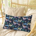 thumbnail image 4 of Tropical Palm Trees Pillow Covers, Linen Long Throw Pillow Case, Desert Camels Houses Aloe Vera Black Holiday Pillow Protector Decorative Cushion Cover for Living Room/Bedroom 20" x 30", 4 of 8
