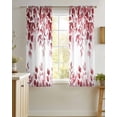 thumbnail image 4 of Red Eucalyptus Leaves Sheer Curtains 54 Inch Length 2 Panels Set for Living Room/Bedroom, Spring Summer Botanical Kitchen Curtains Grommet Semi-Sheer Curtains Drapes Voile Window Treatments 42"x54"x2, 4 of 7