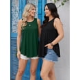 thumbnail image 5 of MOYIKO Women Tank Top Sleeveless Summer T Shirt Casual Loose T-shirt Round Neck Solid Color Green Vest Tee Clothes Size 2XL, 5 of 7