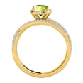 thumbnail image 4 of Aonejewelry 0.90 Ct. Ttw Diamond and Cushion Shaped Peridot Ring in 10K Yellow Gold, 4 of 4