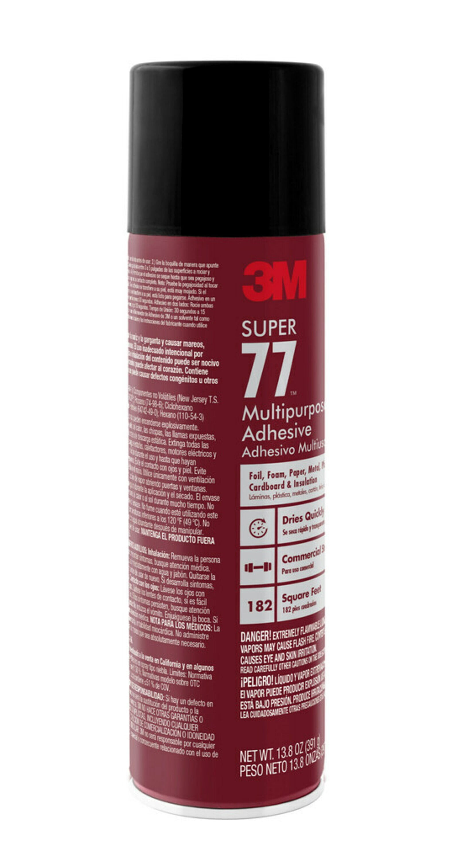 3M™ Super 77™ CA Multipurpose Spray Adhesive, Low VOC <25%, Clear, 24 fl