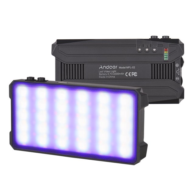 Lámpara fotográfica Andoer MFL-02 Luz de video LED multifuncional de 5W Luz de bolsillo portátil Luz de fotografía RGB profesional 90PCS Perlas de luz Temperatura bicolor 3000K-6500K CRI≥95 Brillo reg Andoer Lámpara de fotografía