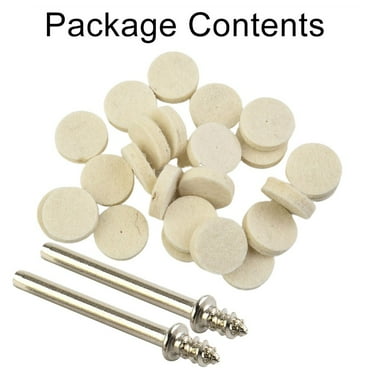 Wuweikeji 50* Wool Felt Polishing Buffing Pad Round Wheel 2*Mandrel for Rotary Tool for Dremel Accessories Rotary Tools Polisher Discs Pad