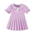 thumbnail image 5 of MEZZALL Girls Casual Pleated Dress Round Neck Comfortable And Party Wear Flowy Twirl Skirt For Toddler Solid Color Soft Dresses, 5 of 8