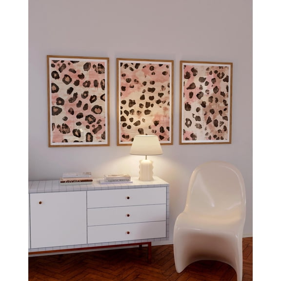 Leopard Pattern Aesthetic Preppy Leopard Art Fashion Bedroom Set 3 Unframed Paper Print 8x12