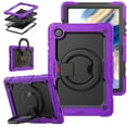 thumbnail image 1 of SaniMore for Samsung Galaxy Tab A8 10.5 inch 2022 SM-X200/SM-X205 Back Case with 360° Rotating Kickstand Holder Screen Protector Tri-layer Heavy Duty Drop-resistant Shockproof Case, Purple, 1 of 10