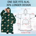 thumbnail image 4 of Oversized Wearable Blanket Hoodie,Green Sun Moon Cloud Pattern Sherpa Blanket Hoodie with Super Pockets,Super Warm Fuzzy Pullover for Women & Men, 4 of 6