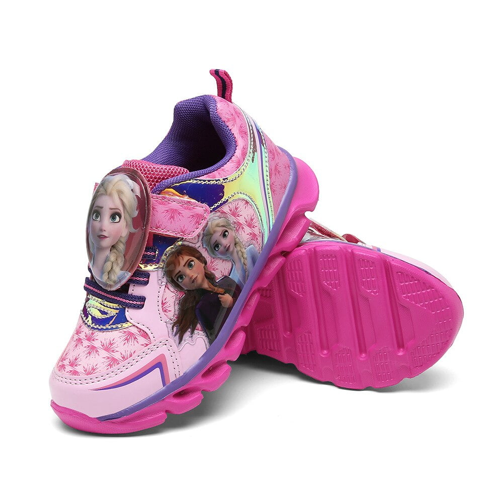 Disney printemps et ete nouvelles chaussures lumineuses a led Frozen 2 princesse chaussures enfants decontractees elsa Anna Lumieres filles chaussures de sport Walmart