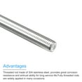thumbnail image 4 of Uxcell Fully Threaded Rod M14 x 150mm 2mm Thread Pitch 304 Stainless Steel Right Hand Threaded Rods Bar Studs 2 Pack, 4 of 6