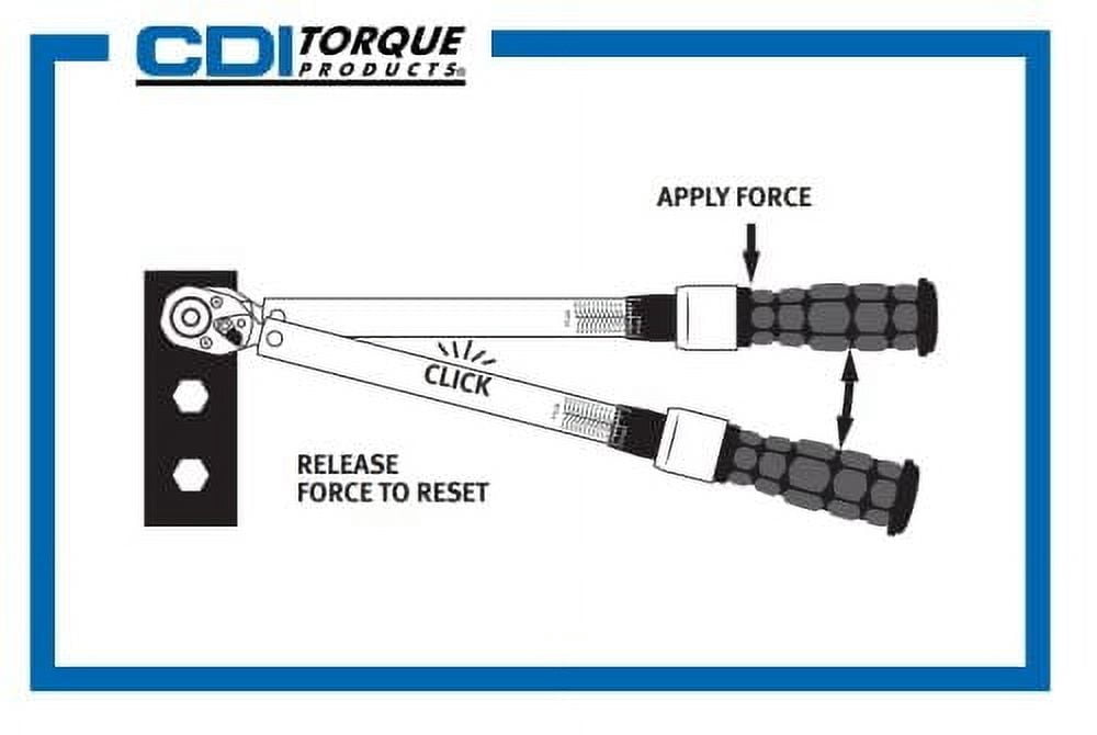 CDI Torque Products 10002MRMH 3/8-Inch Drive Metal Handle Click Type Torque Wrench, Torque Range 150 to 1000-