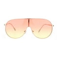 thumbnail image 2 of Metal Rim Shield Racer Oversize Retro Fashion Sunglasses Gold Orange Yellow Gradient, 2 of 4
