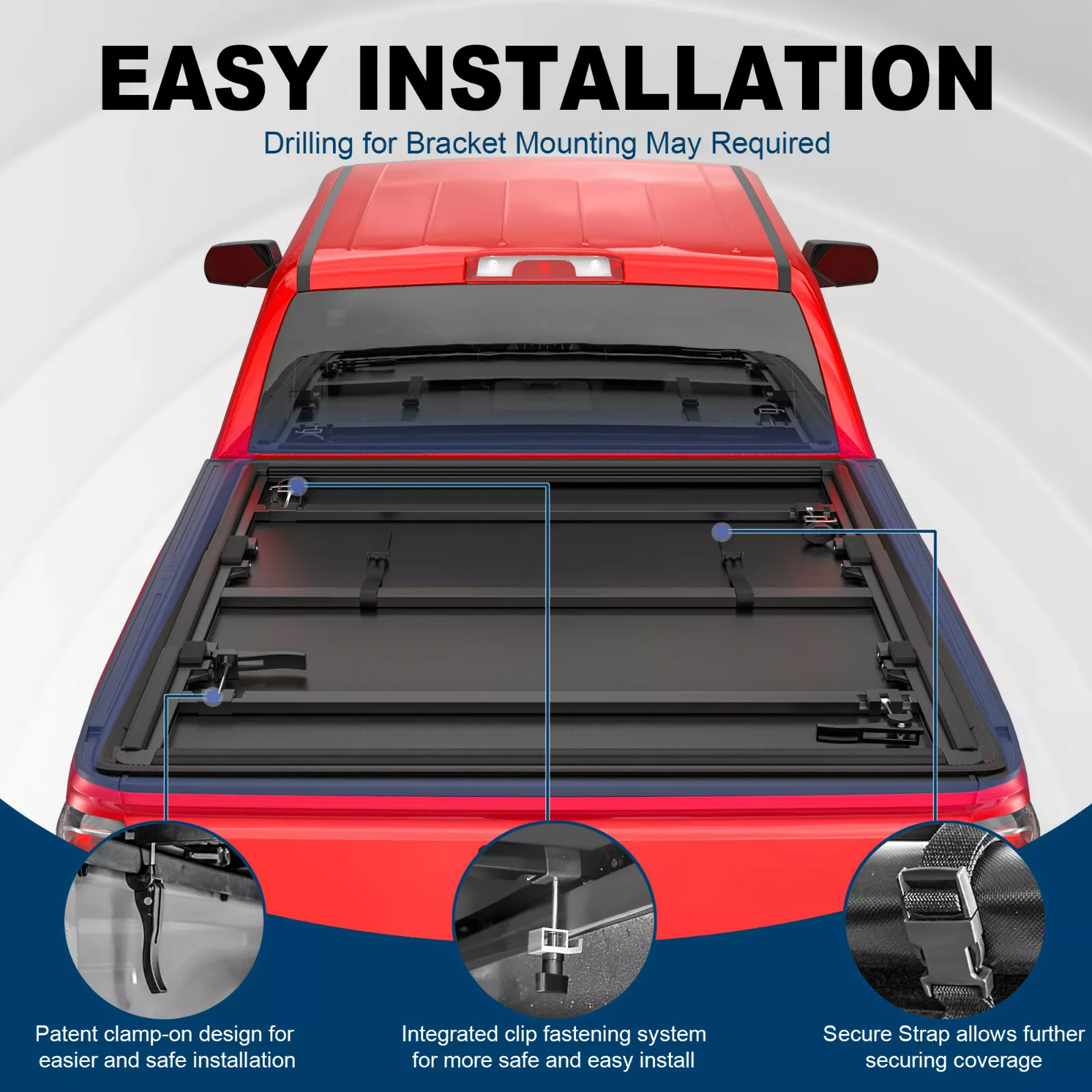 MOSTPLUS Tri-Fold 5.8FT Bed Tonneau Cover for 2014-2026 Chevy Silverado GMC Sierra