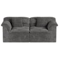 thumbnail image 4 of COPIAE 81" Loveseat Sofa with Deep Seat, Corduroy Boneless Couch for Living Room, Office, No-Assembly Required, Dark Gray, 4 of 11