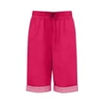 thumbnail image 4 of OOOUM Girls Knee Length Pants High Waist Wide Leg Cropped Pants With Pockets Skinny And Comfortable Summer Bottoms For Kids Hot Pink 7-8 Years, 4 of 4