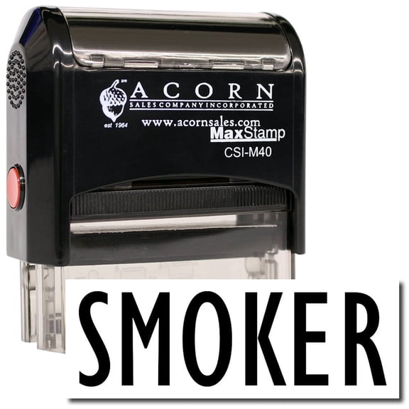 Large Self-Inking Smoker Stamp with Green Ink